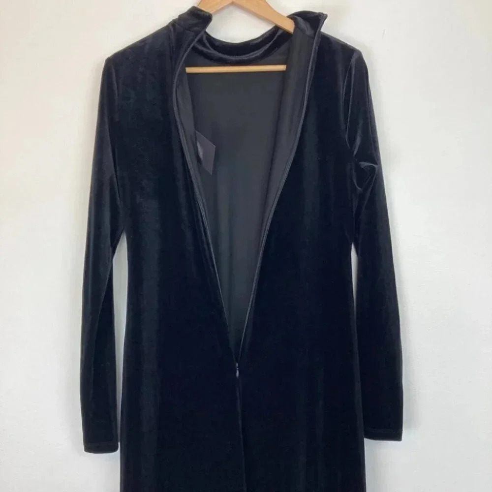 Halston Bell Velvet Dress Dark Romantic‎ Whimsygoth Mock Neck Dramatic Hem - Picture 10 of 10